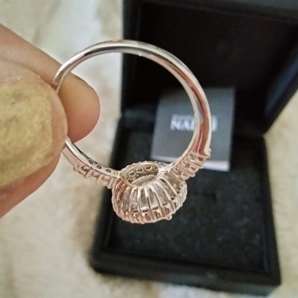 NADRI HALO RODIUM PLATED RING #10 - Picture 3 of 11